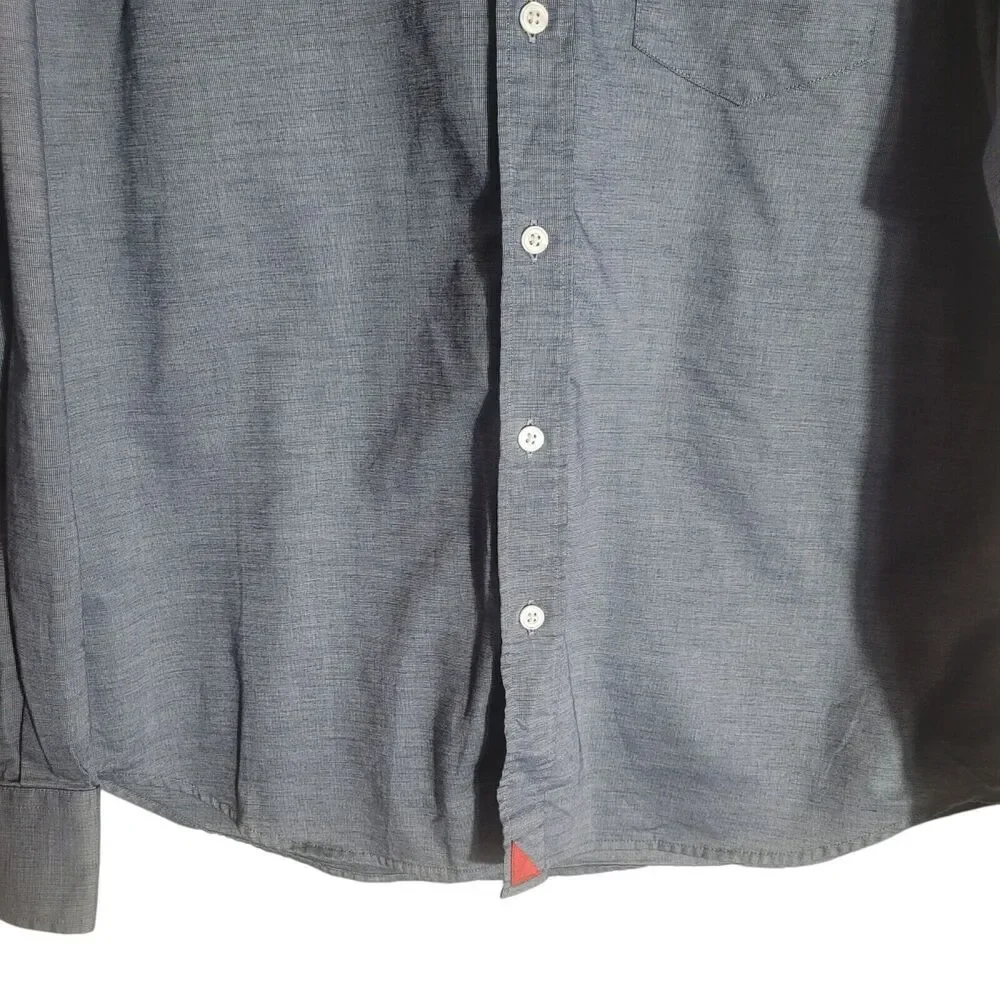UNTUCKit Chambray Button Front‎ Shirt Men's Size Large Blue Business Casual